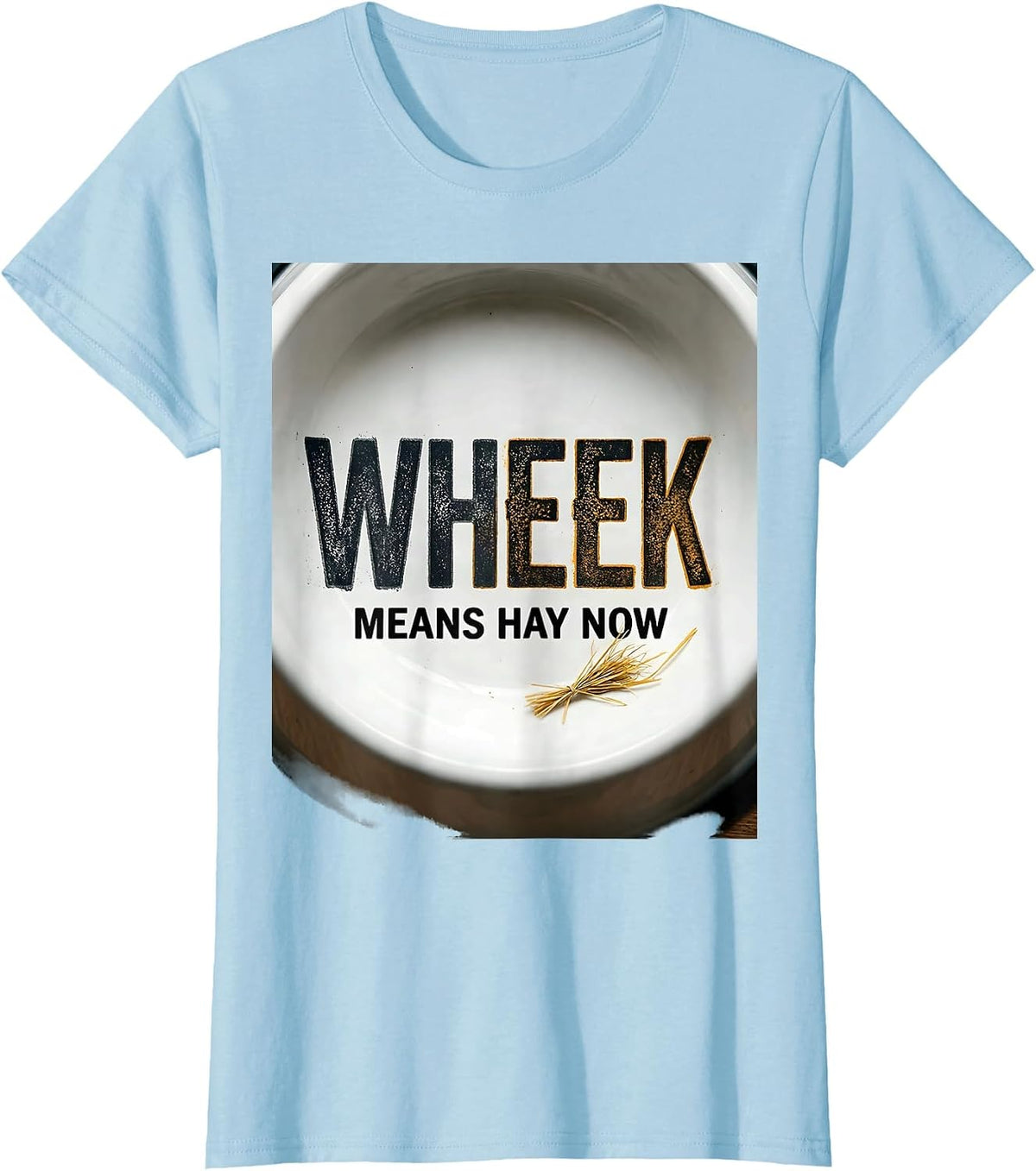 Wheek Means Hay Now Funny Pig Lover Guinea Pig Humor T-Shirt - Baby Blue