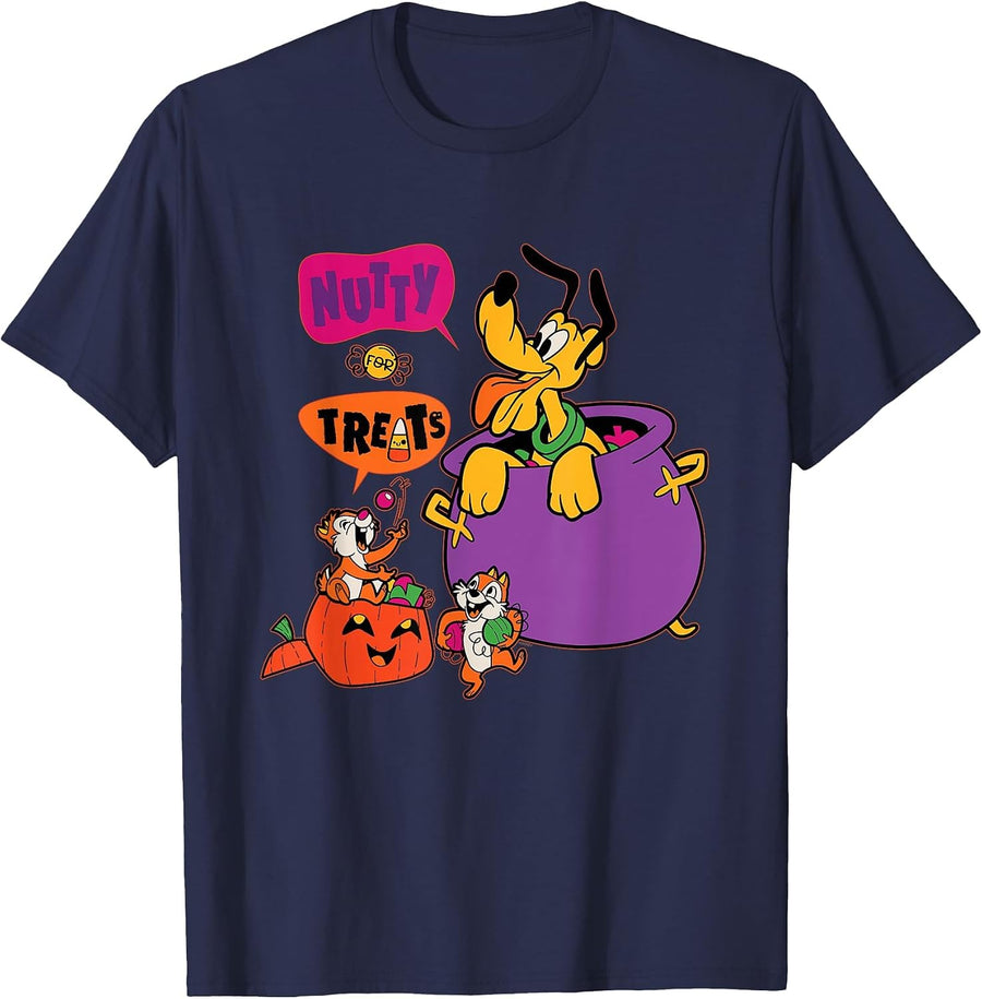 Disney Pluto and Chip 'n' Dale Nutty for Treats Halloween T-Shirt - Navy Blue