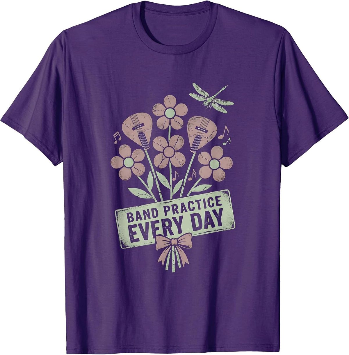 Band Practice Every Day Musician Design T-Shirt - Purple