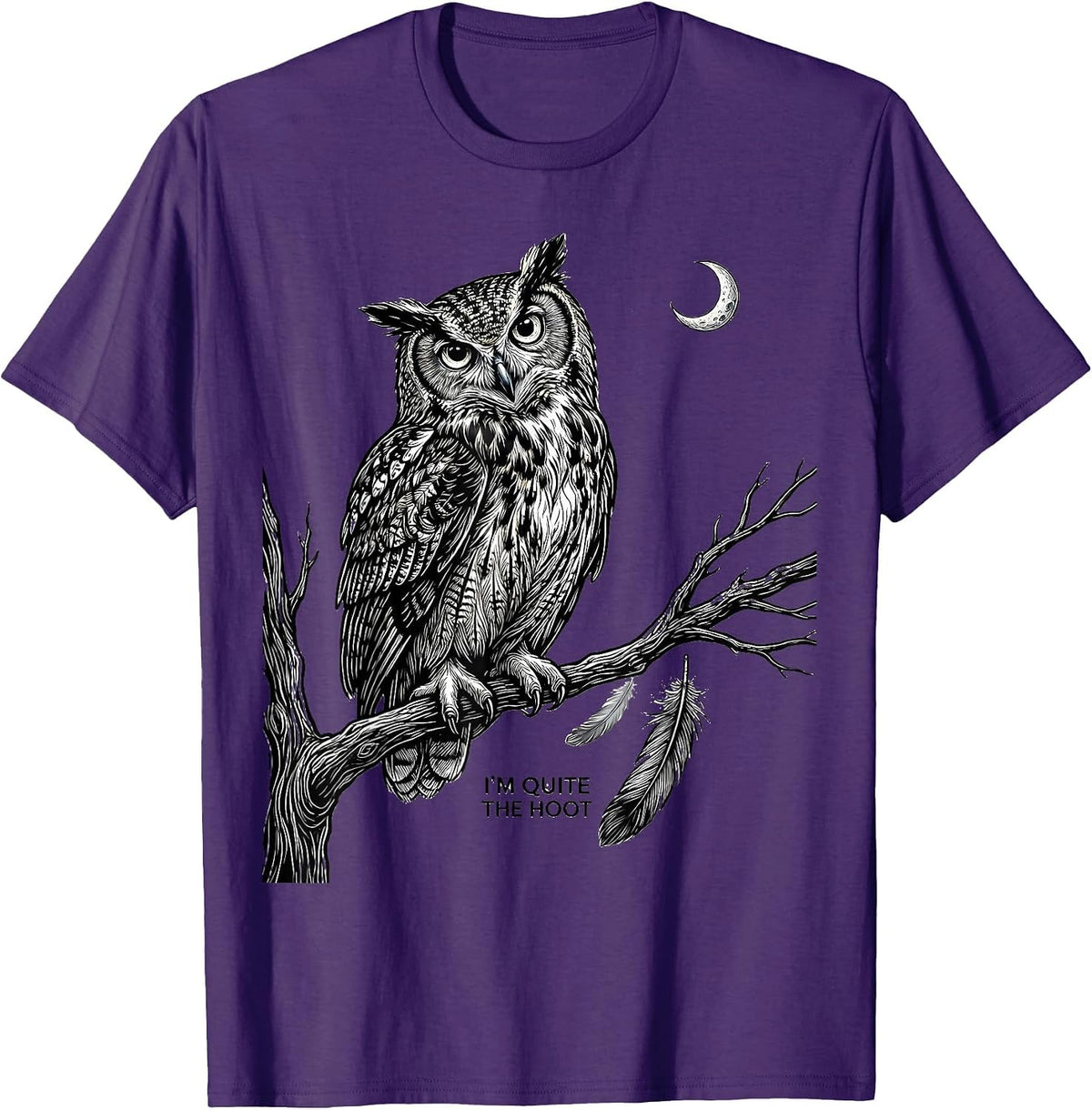 Men's I'm Quite The Hoot Funny Owl Lover Bird Humor T-Shirt - Purple