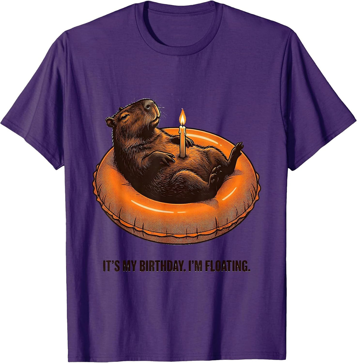 It's My Birthday I'm Floating Cute Capybara Kawaii Birthday T-Shirt - Purple