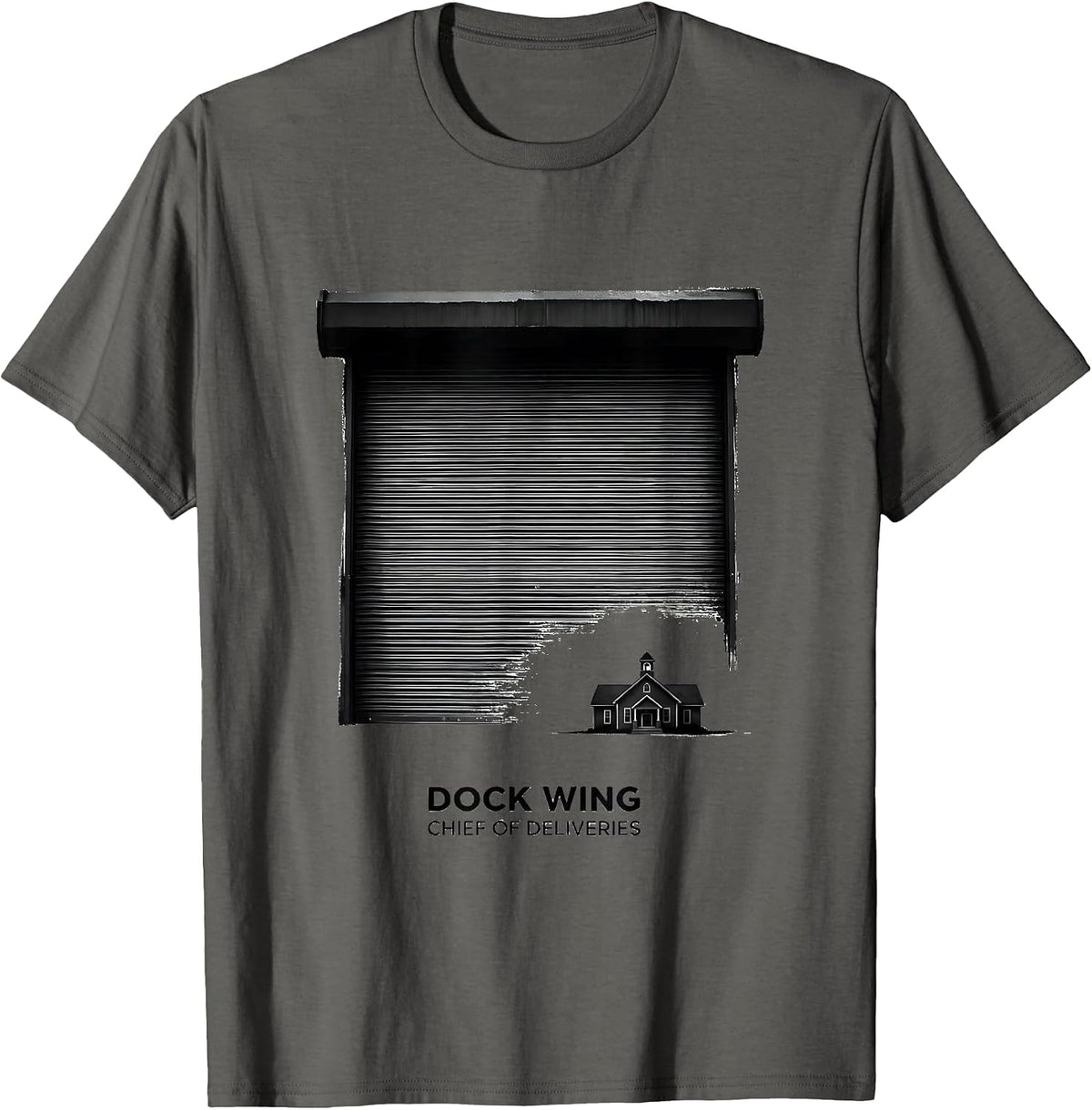 Men's Dock Wing Chief Of Deliveries Funny School Custodian Janitor T-Shirt - Asphalt Grey