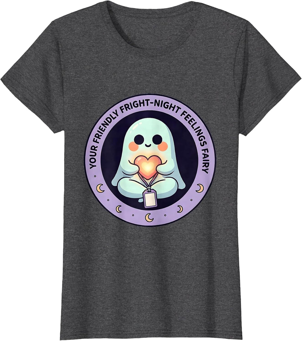 Women's Your Friendly Fright-Night Feelings Fairy Halloween T-Shirt - Dark Heather Grey