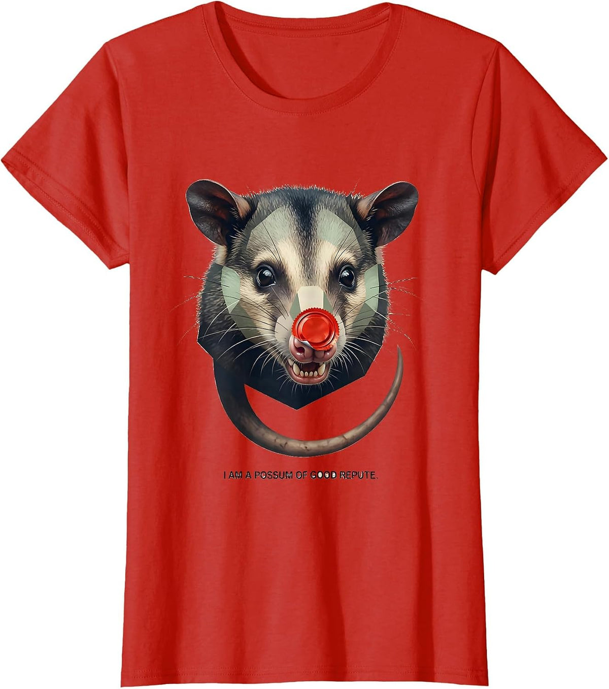 I Am A Possum Of Good Repute Funny Opossum Meme Animal Lover T-Shirt - Red