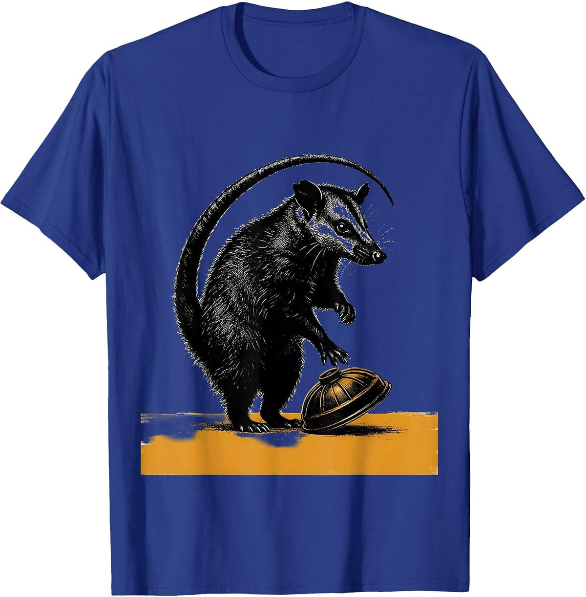 Dark Opossum Silhouette Calm Benediction Absurdist Humor T-Shirt - Royal Blue