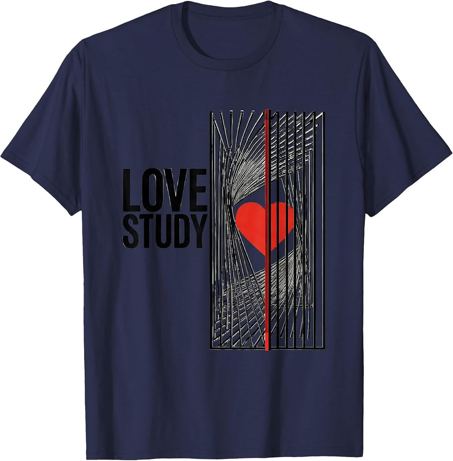 Love Study Geometric Skeleton Humor Radiology Tech Valentine T-Shirt - Navy Blue