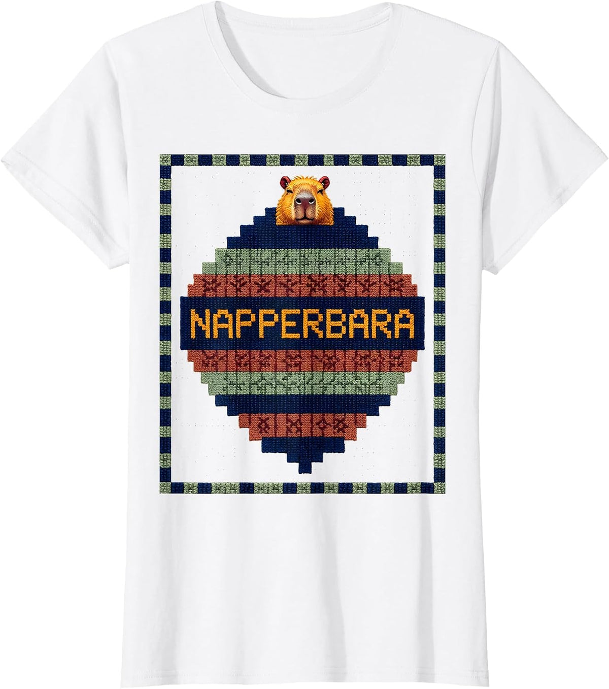Women's Napperbara Cute Capybara Sleepy Humor Pajama Lover T-Shirt - White