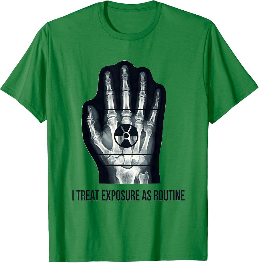 Men's I Treat Exposure As Routine Funny Radiology Tech Rad Tech T-Shirt - Kelly Green