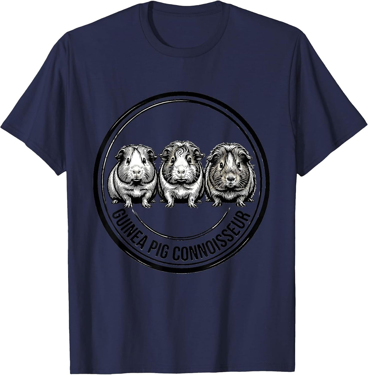 Men's Guinea Pig Connoisseur Funny Cavy Lover Pet Owner T-Shirt - Navy Blue
