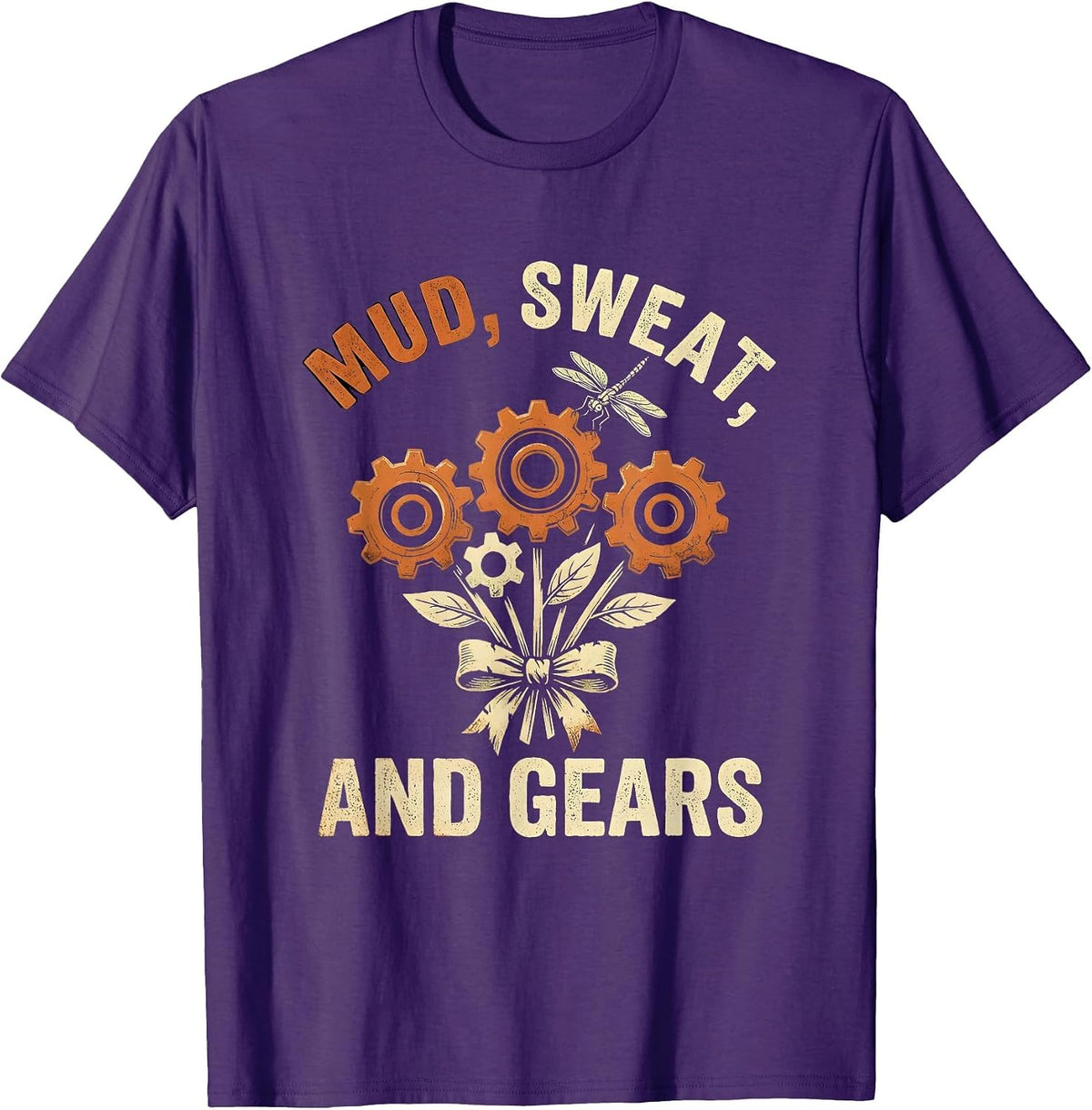 Mud Sweat and Gears Country Riding Design T-Shirt - Purple
