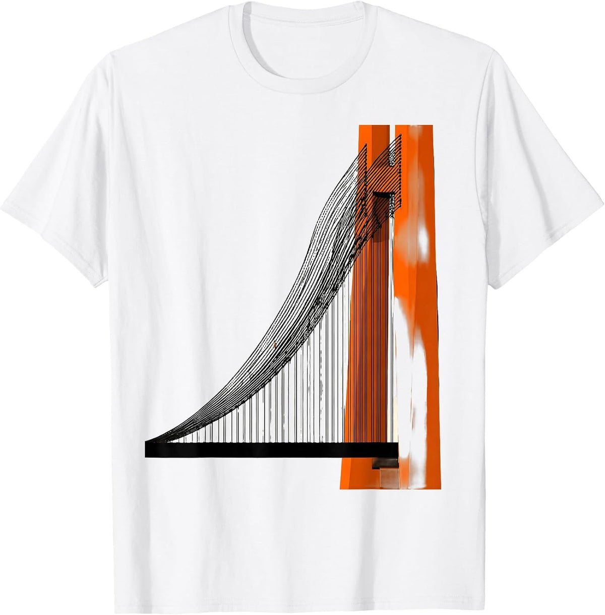 Men's Golden Gate Bridge Plane Skyline Souvenir T-Shirt - White
