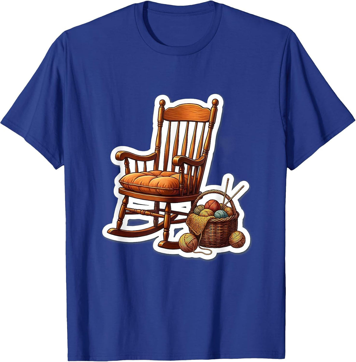 Cozy Rocking Chair Knitting Basket Mama Design T-Shirt - Royal Blue