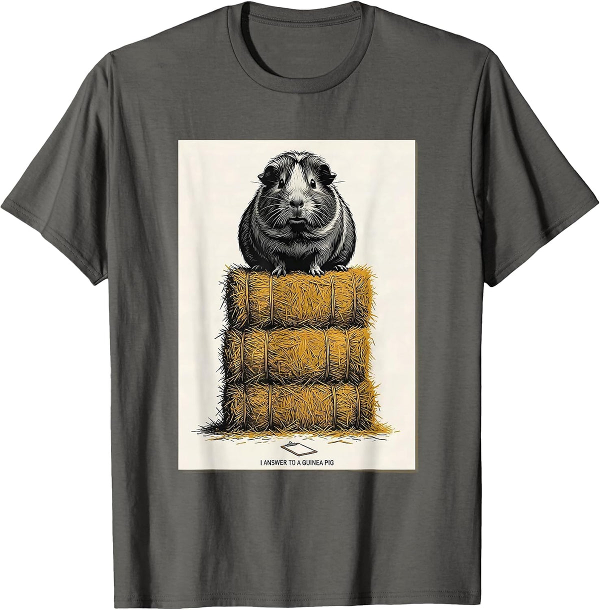 I Answer To A Guinea Pig Funny Guinea Pig Lover Pet Owner T-Shirt - Asphalt Grey