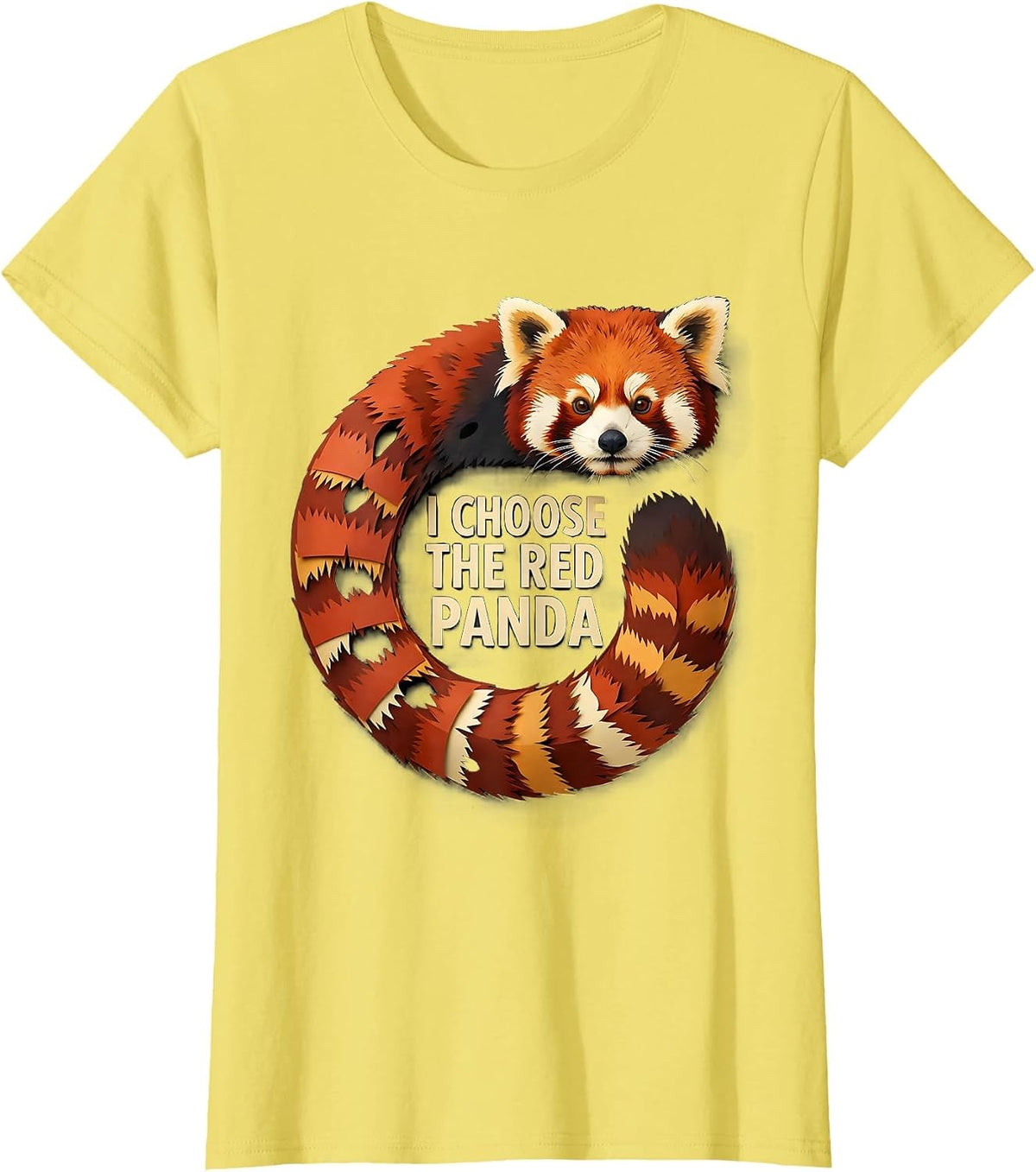 Women's I Choose The Red Panda Funny Red Panda Lover Animal Humor T-Shirt - Lemon Yellow