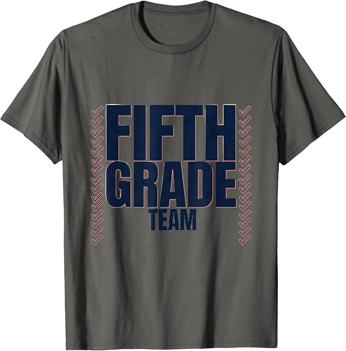 Team Fifth Grade Floral Back To School Teacher Gift T-Shirt - Asphalt Grey