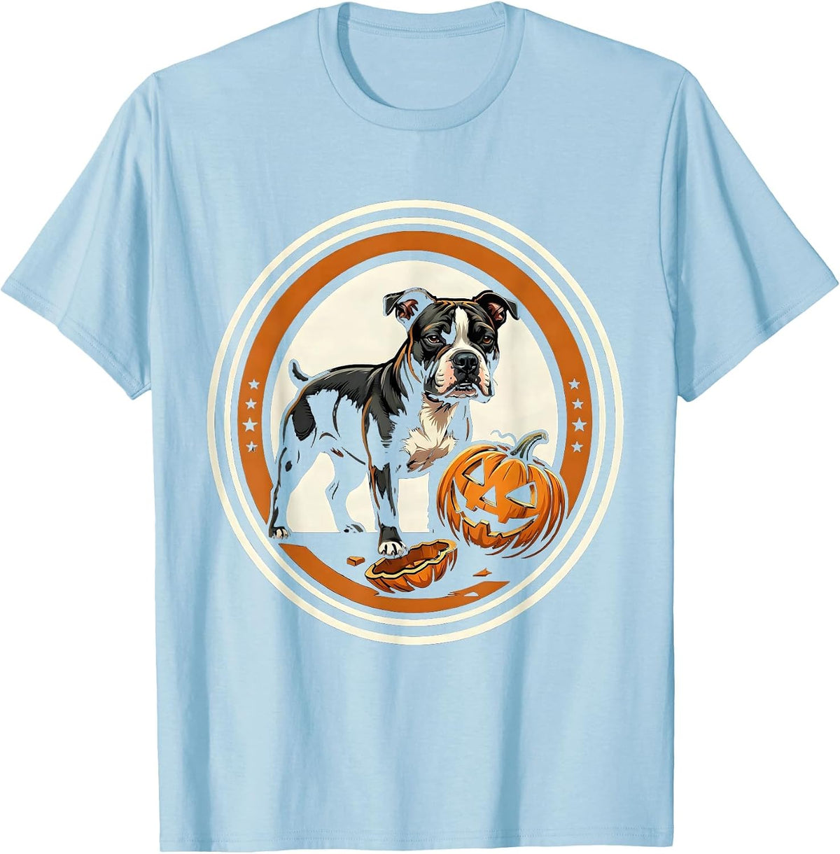 Men's Bull Terrier Halloween Costume Funny Dog Lover T-Shirt - Baby Blue