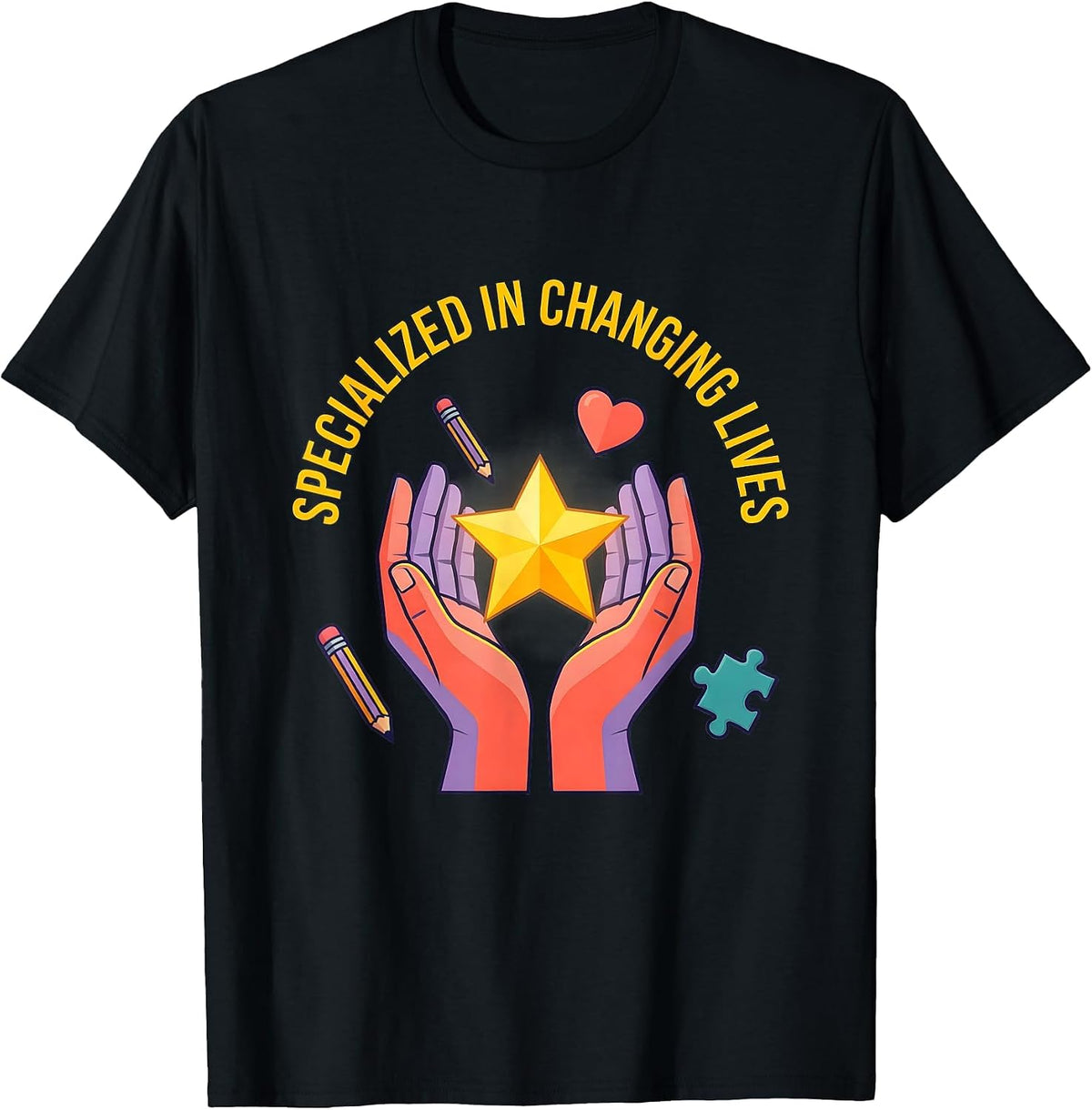Men's Specialized in Changing Lives Special Education Teacher T-Shirt - Black