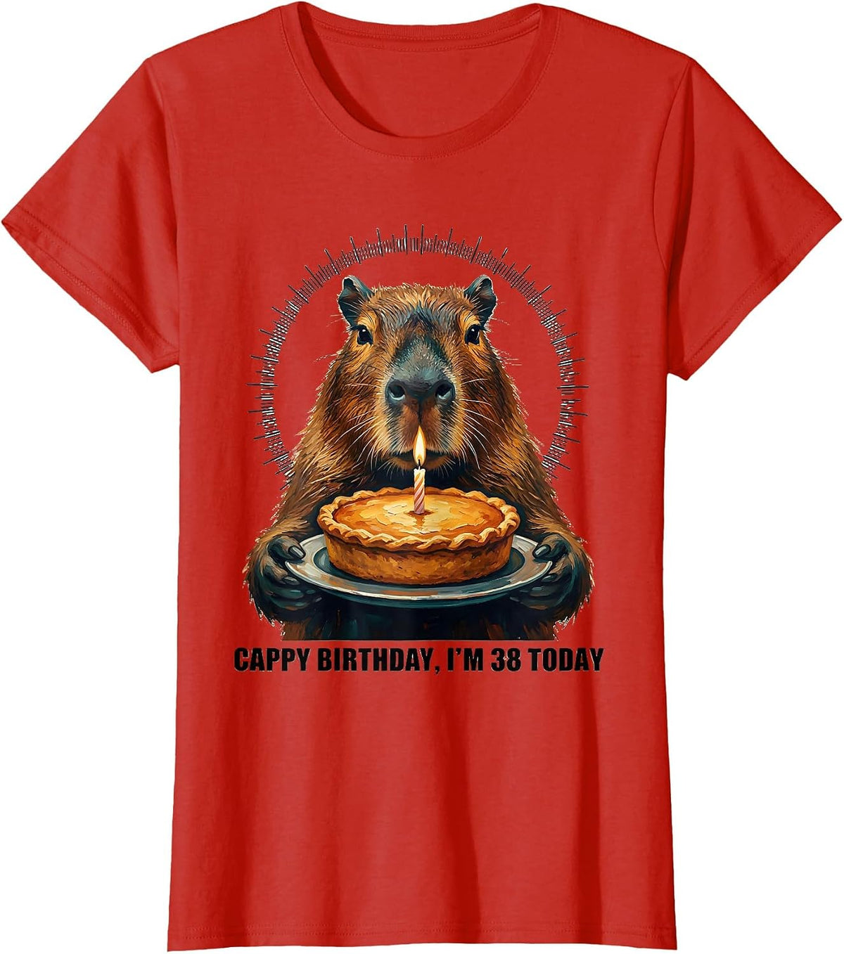 Cappy Birthday I'm 38 Today Funny Capybara Birthday Kawaii T-Shirt - Red