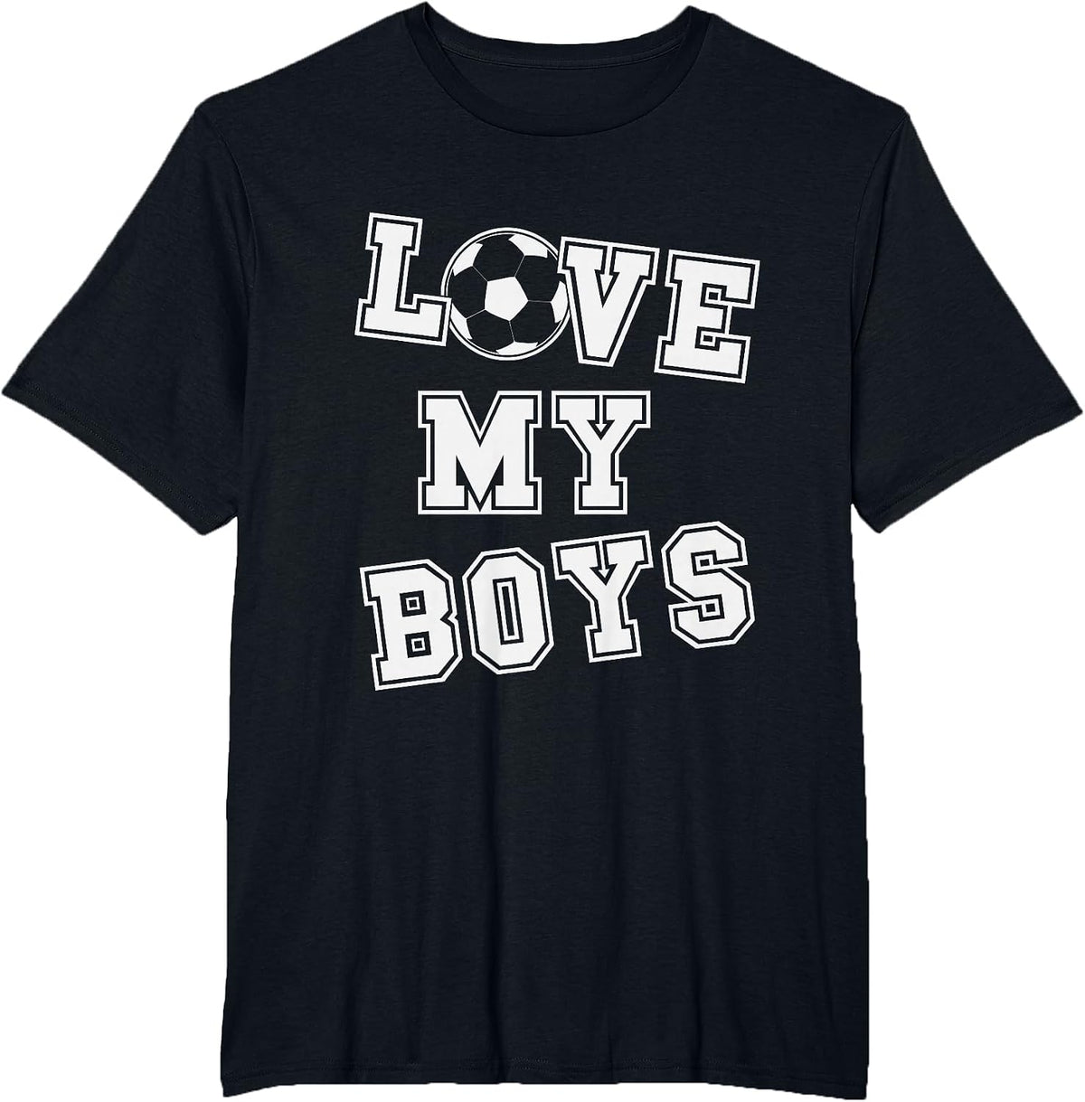 Retro Love My Boys Soccer dad and Soccer mom T-Shirt - Black