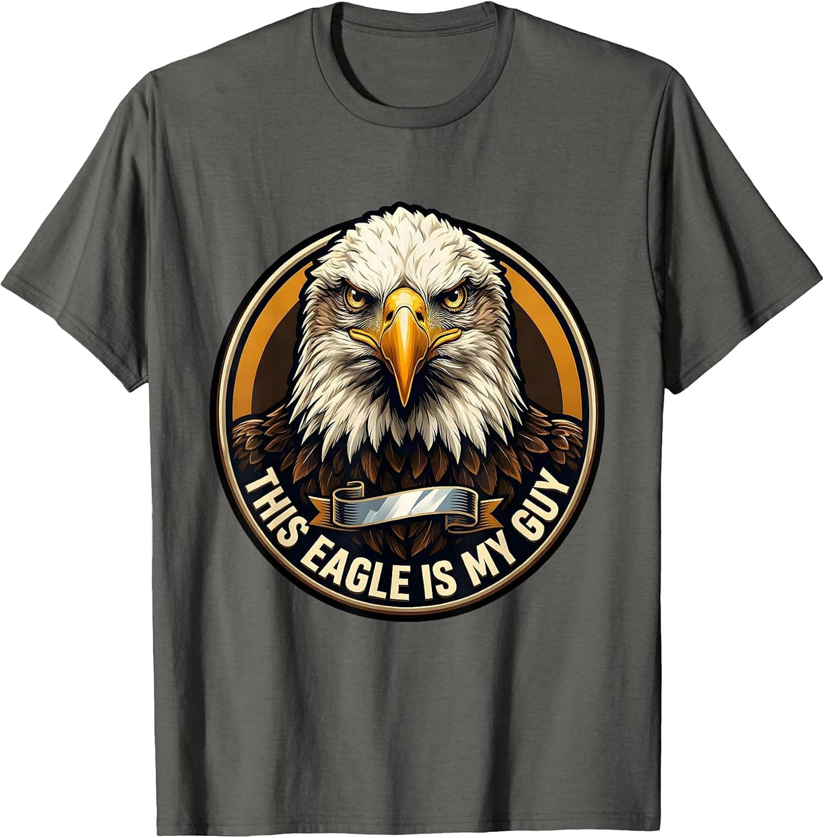 Men's This Eagle Is My Guy Faith Eagle Mascot Christian Humor T-Shirt - Asphalt Grey