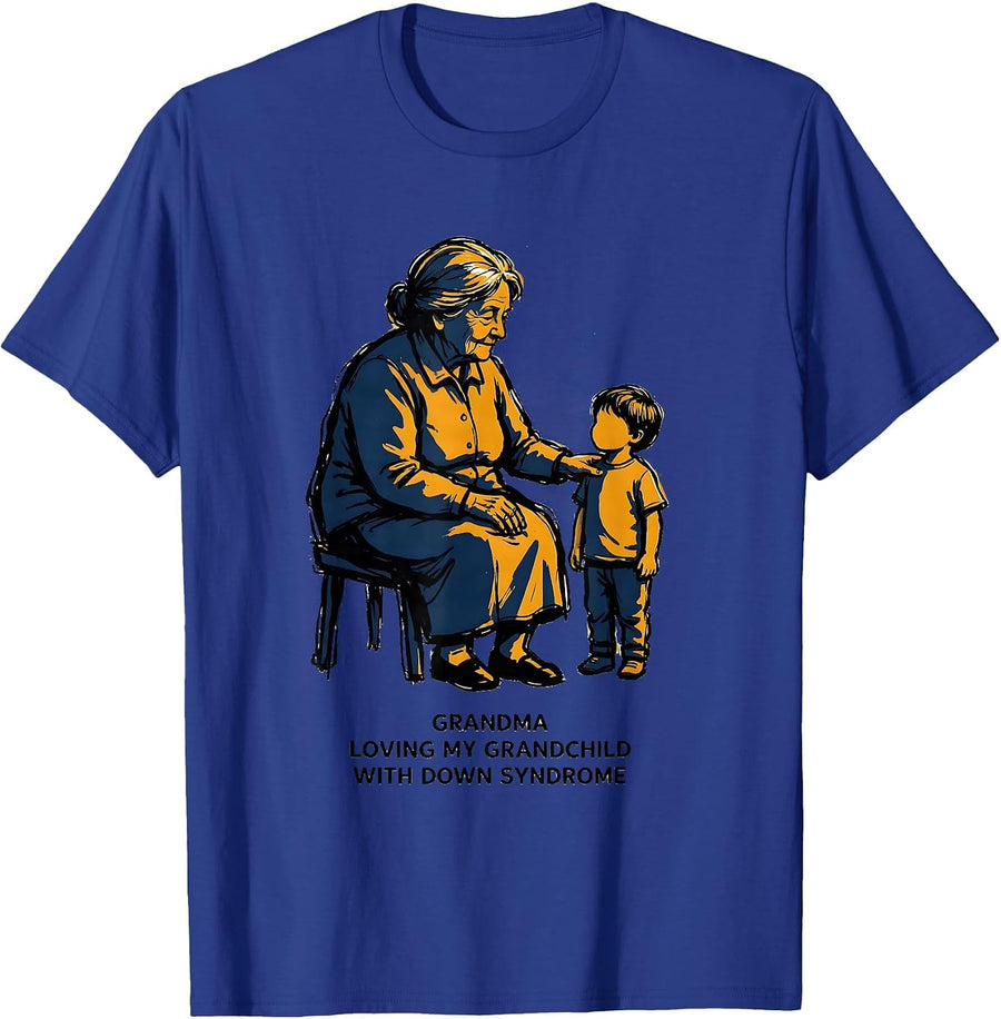 Grandma, Loving My Grandchild With Down Syndrome Grandma T-Shirt - Royal Blue