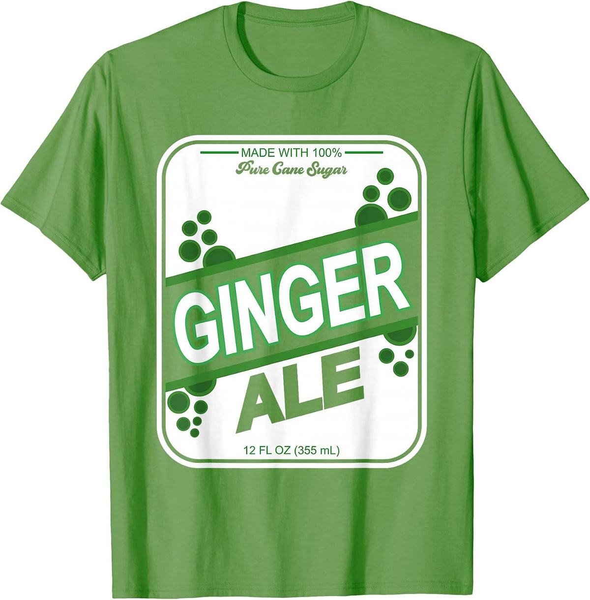 Retro Style Ginger ALE Costume Matching Uniform T-Shirt - Grass Green