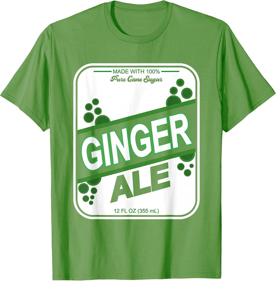 Retro Style Ginger ALE Costume Matching Uniform T-Shirt - Grass Green