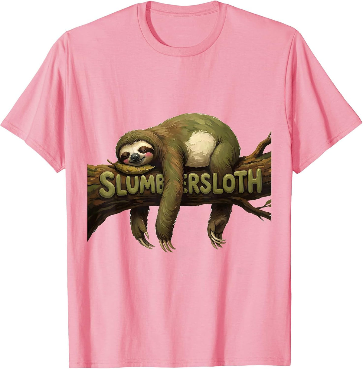 Men's Slumbersloth Cute Sleeping Sloth Animal Lover Official T-Shirt - Pink