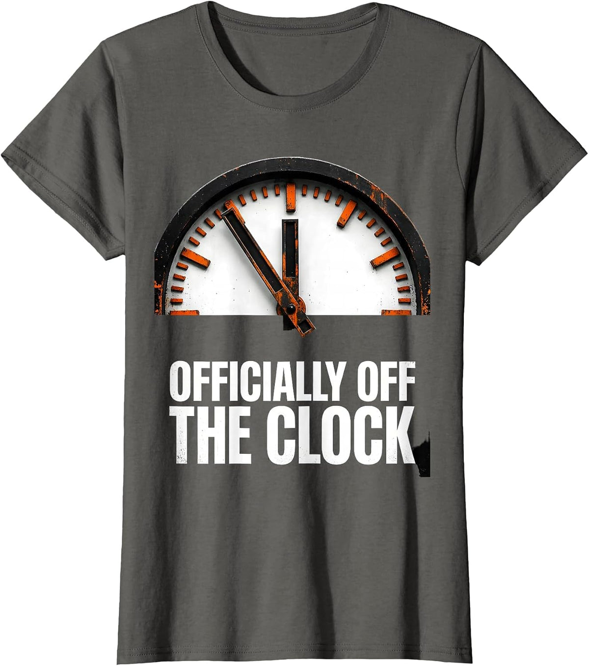 Women's Officially Off the Clock Work Life Balance Design T-Shirt - Asphalt Grey