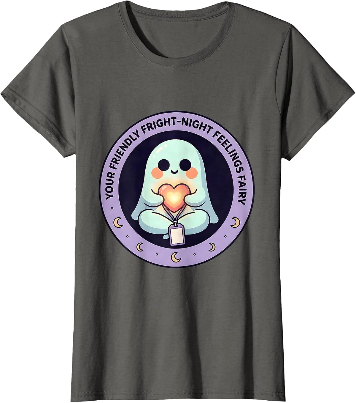 Women's Your Friendly Fright-Night Feelings Fairy Halloween T-Shirt - Asphalt Grey