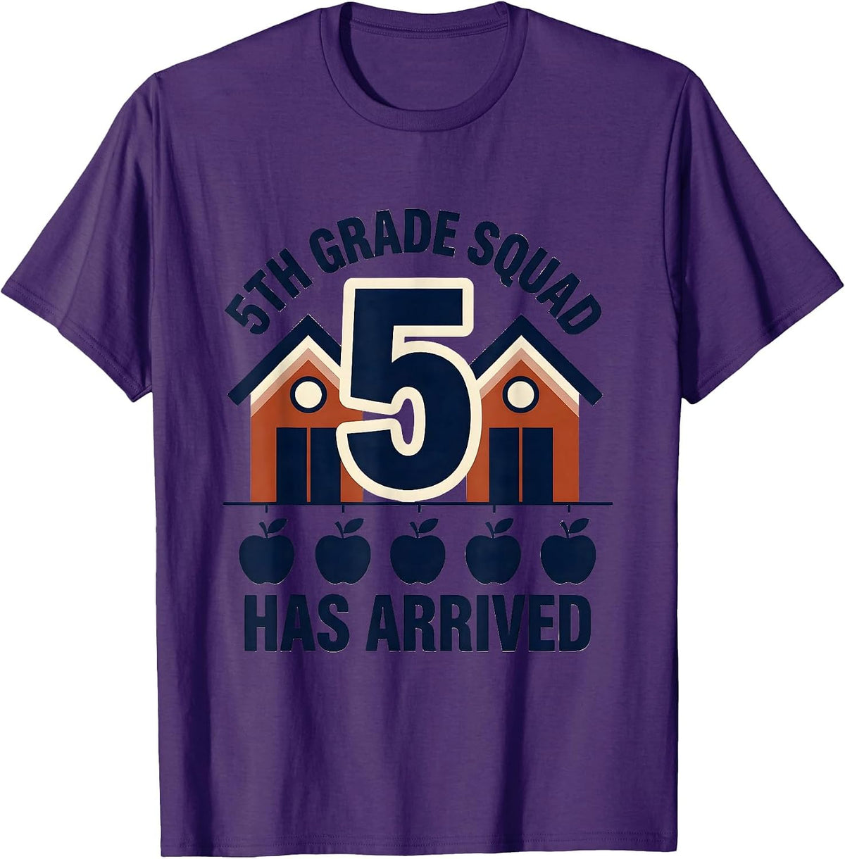 Men's 5th Grade Squad Has Arrived Fifth Grade Teacher Back T-Shirt - Purple
