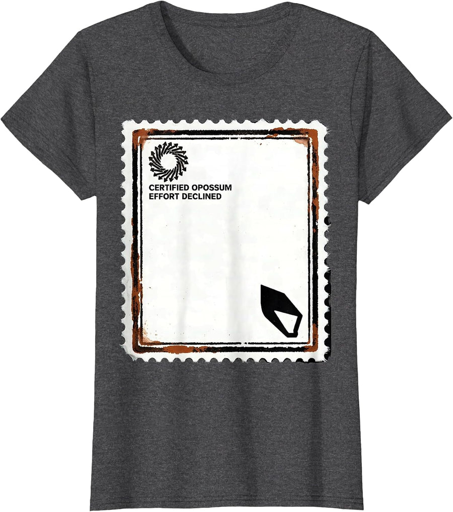 Women's CERTIFIED OPOSSUM EFFORT DECLINED Lazy Halloween Party T-Shirt - Dark Heather Grey