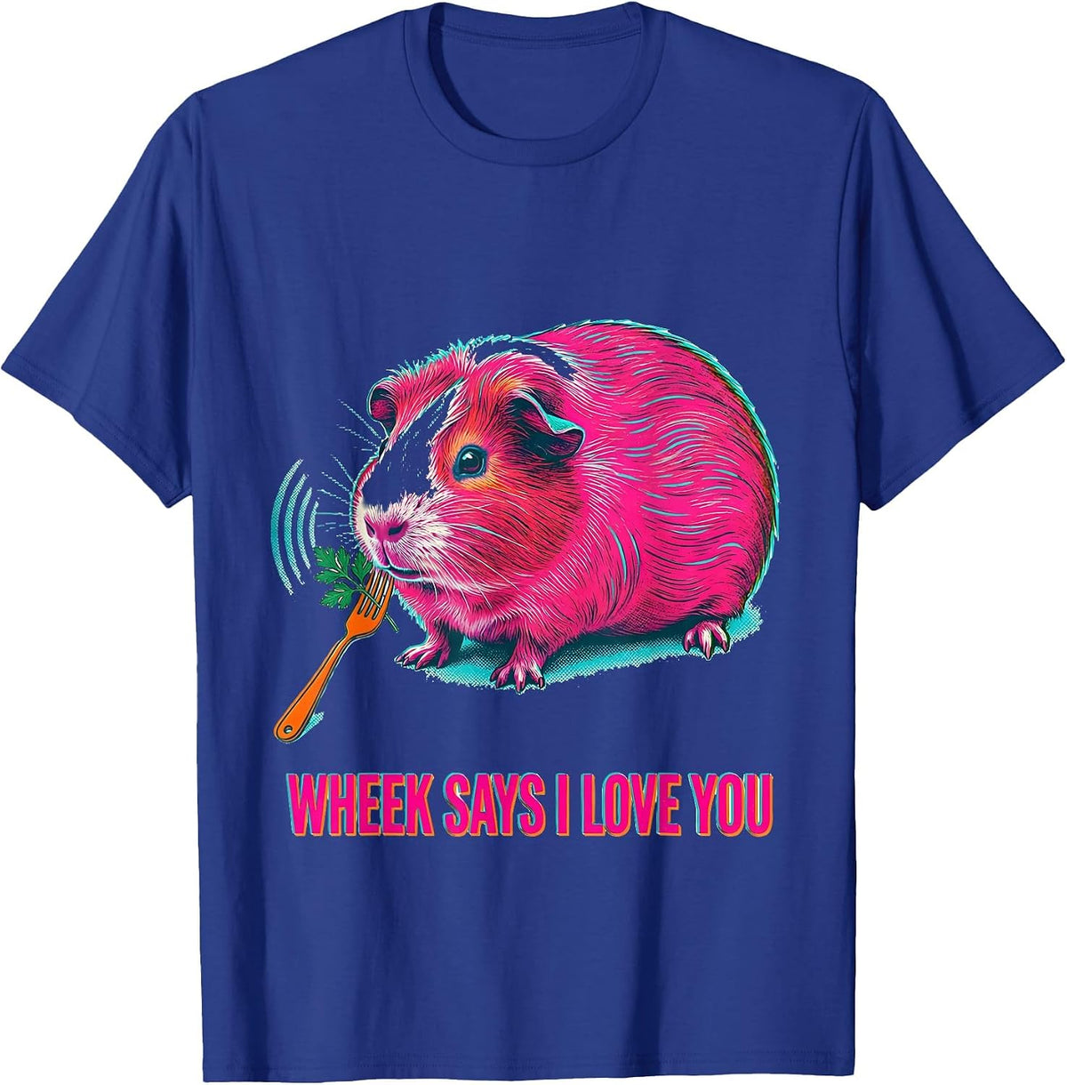 Men's Wheek Says I Love You Funny Guinea Pig Lover Pet Pig Owner T-Shirt - Royal Blue