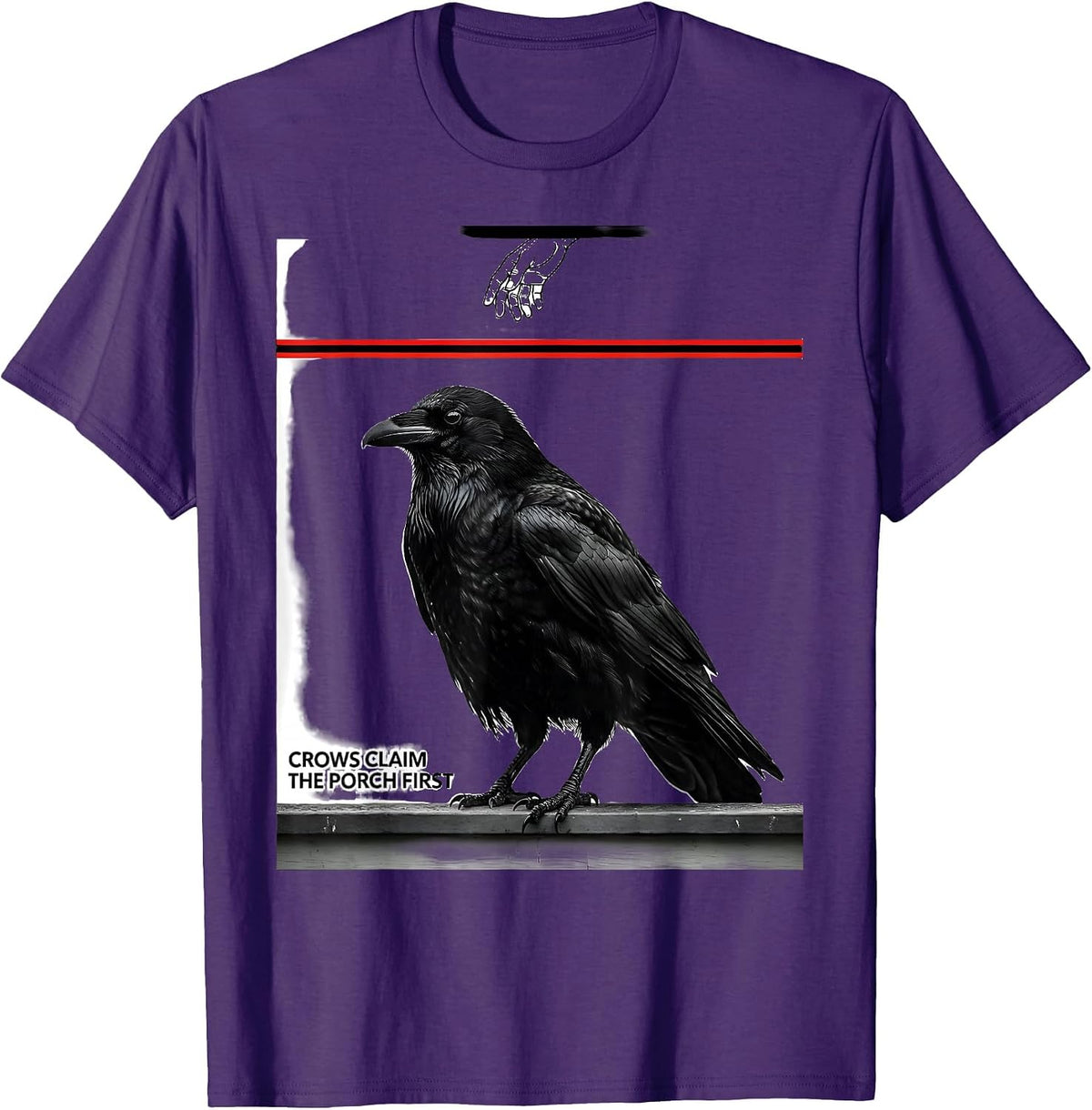 Men's Crows Claim The Porch First Dark Humor Crow Lover Gothic T-Shirt - Purple