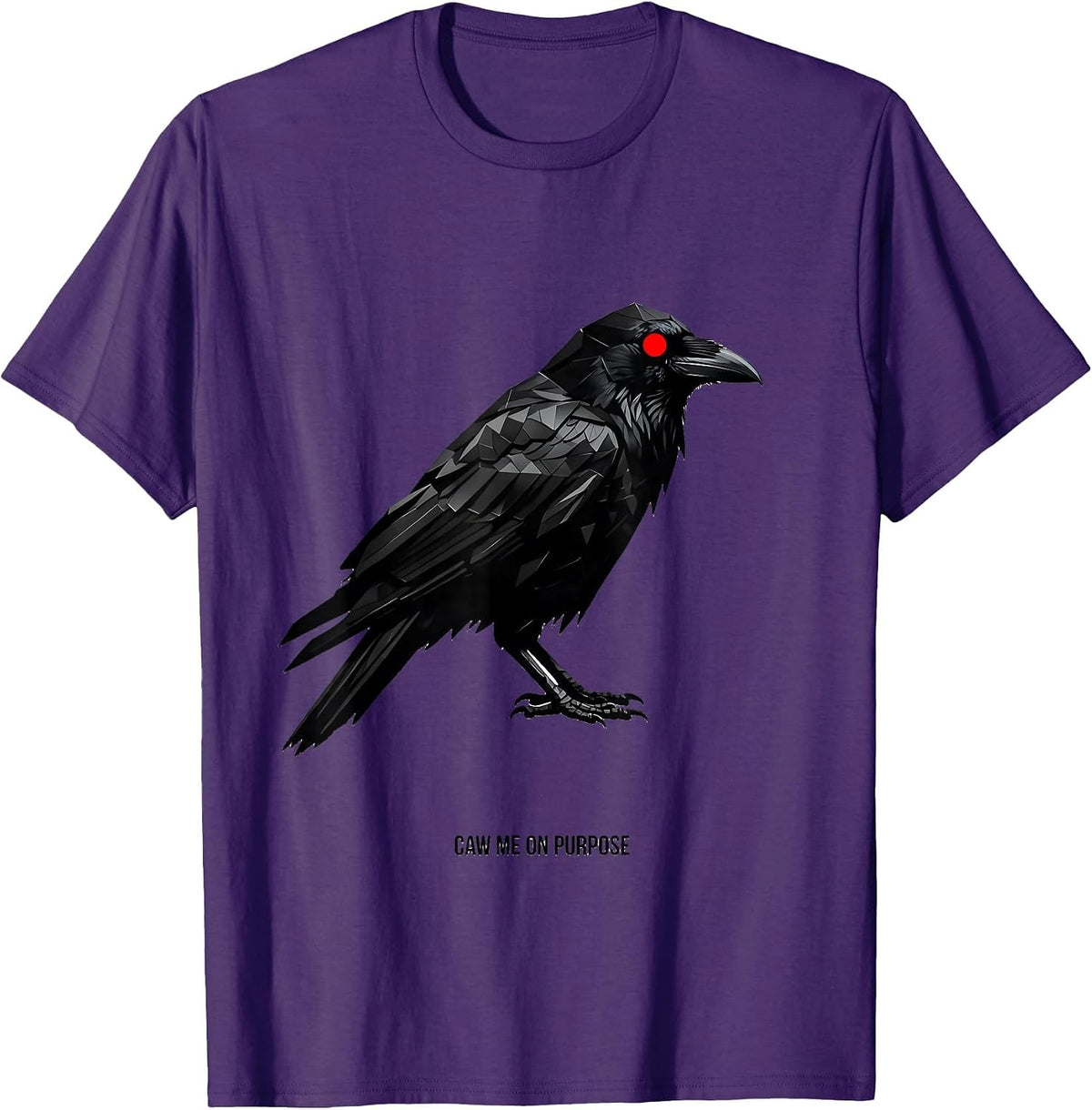 Caw Me On Purpose Geometric Crow Bird Lover Vintage Humor T-Shirt - Purple