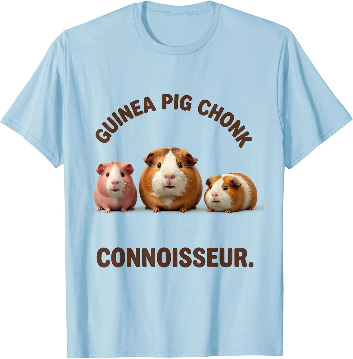 Men's Guinea Pig Chonk Connoisseur Cute Kawaii Pet Lover Humor T-Shirt - Baby Blue