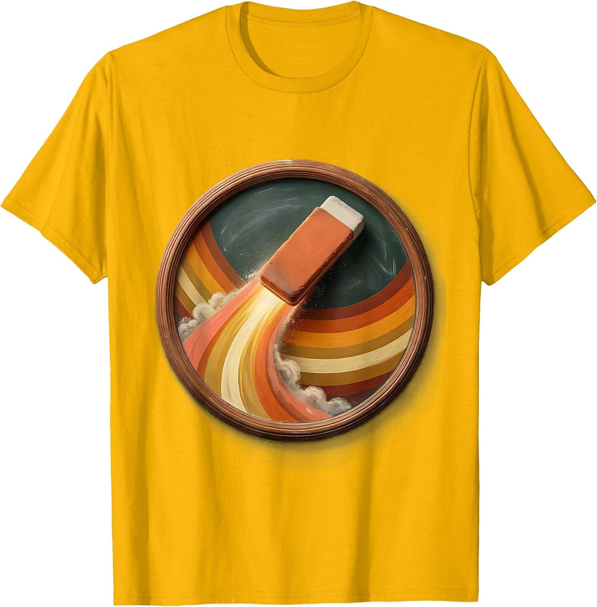 5th Grade Teacher Chalkboard Eraser Comet Graphic T-Shirt - Golden Yellow