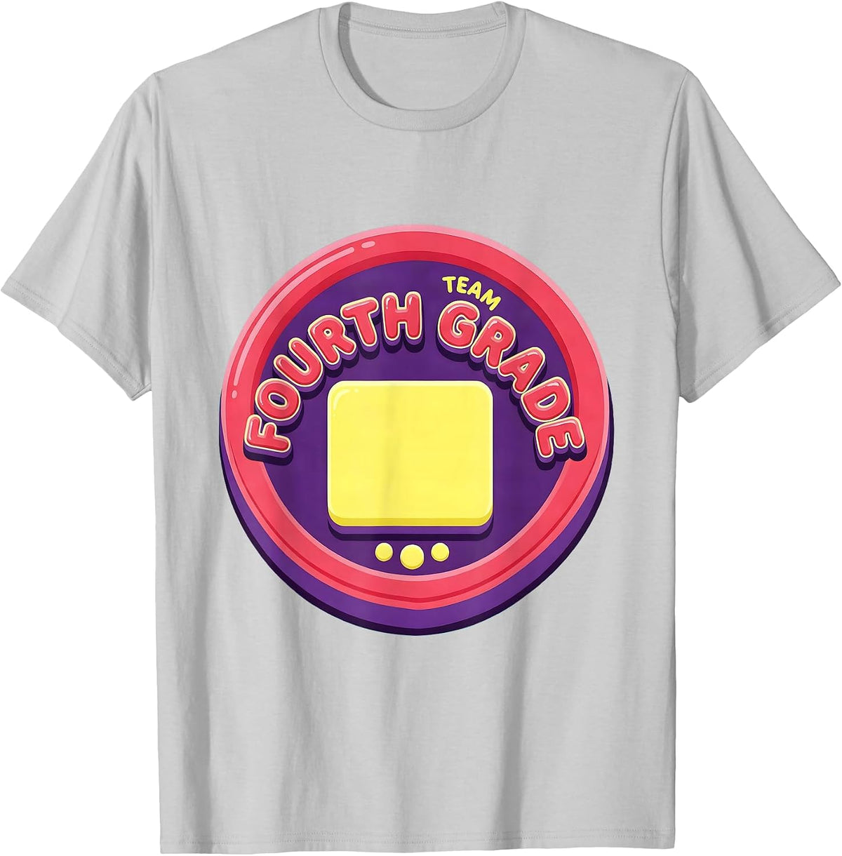 Men's Team Fourth Grade Gummy Jelly Pop Back To School Student T-Shirt - Silver Grey