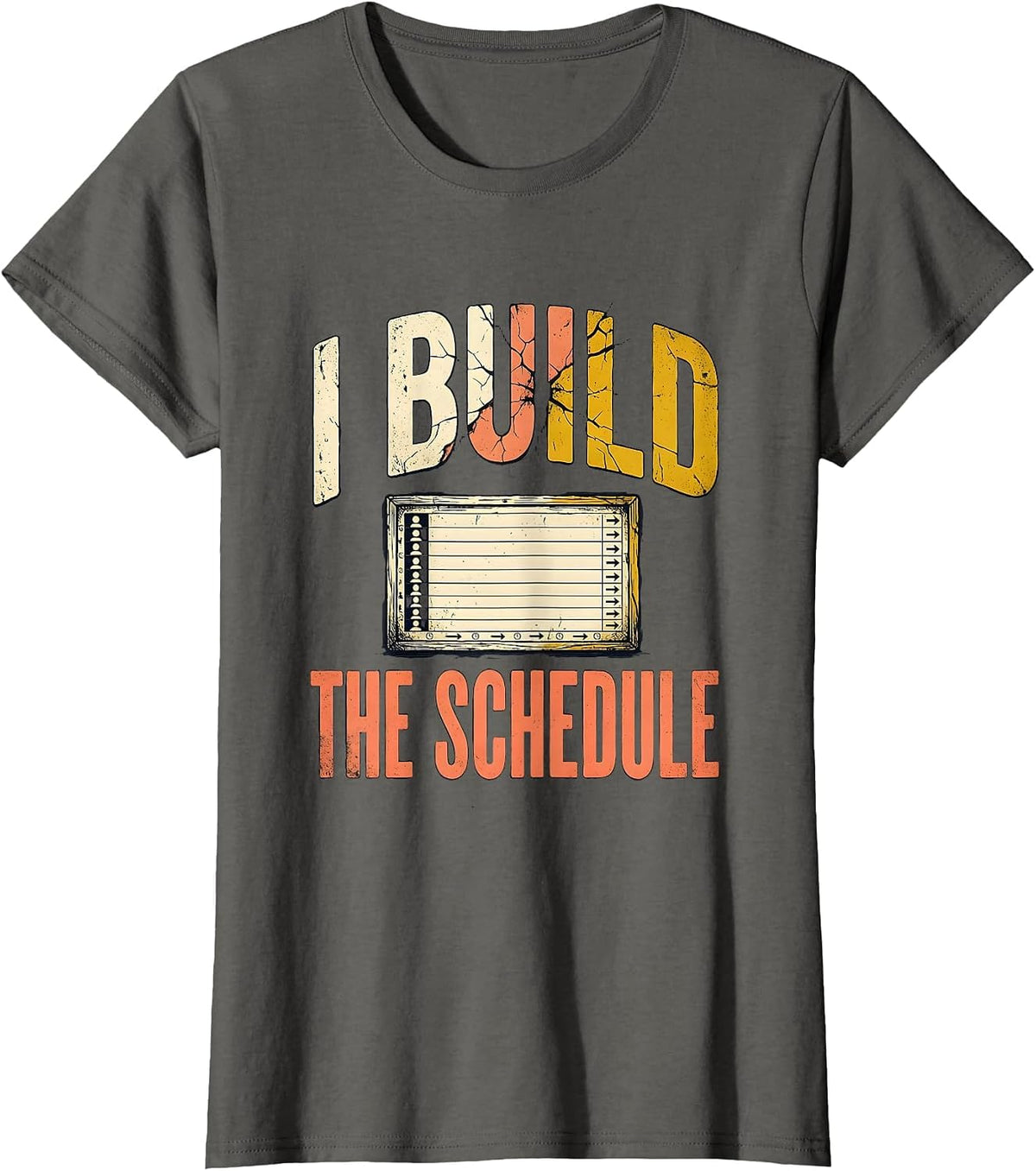 Women's I Build The Schedule Distressed Special Education Teacher T-Shirt - Asphalt Grey