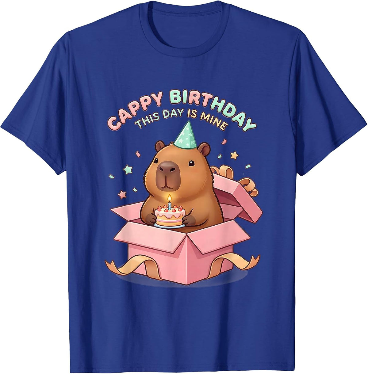 Men's Cappy Birthday This Day Is Mine Cute Kawaii Capybara T-Shirt - Royal Blue