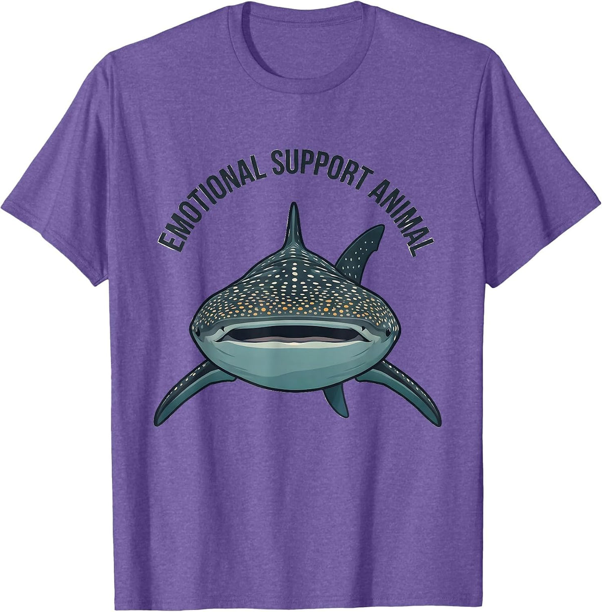 Men's Emotional Support Animal Funny Whale Shark Ocean Wildlife T-Shirt - Purple Heather