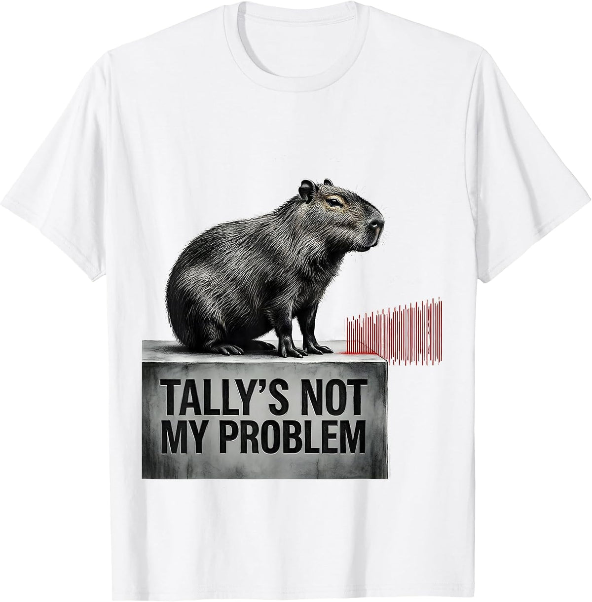 Men's Tally's Not My Problem Funny Capybara Meme Humor Gamer T-Shirt - White