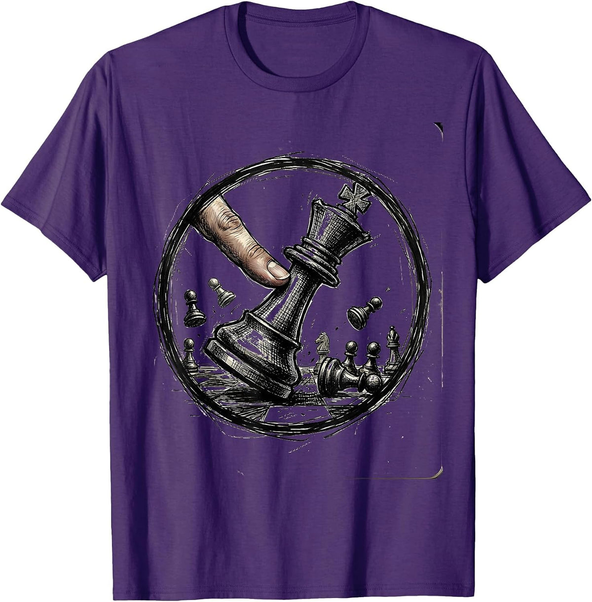 Chess King Resignation Graphic Tee T-Shirt - Purple