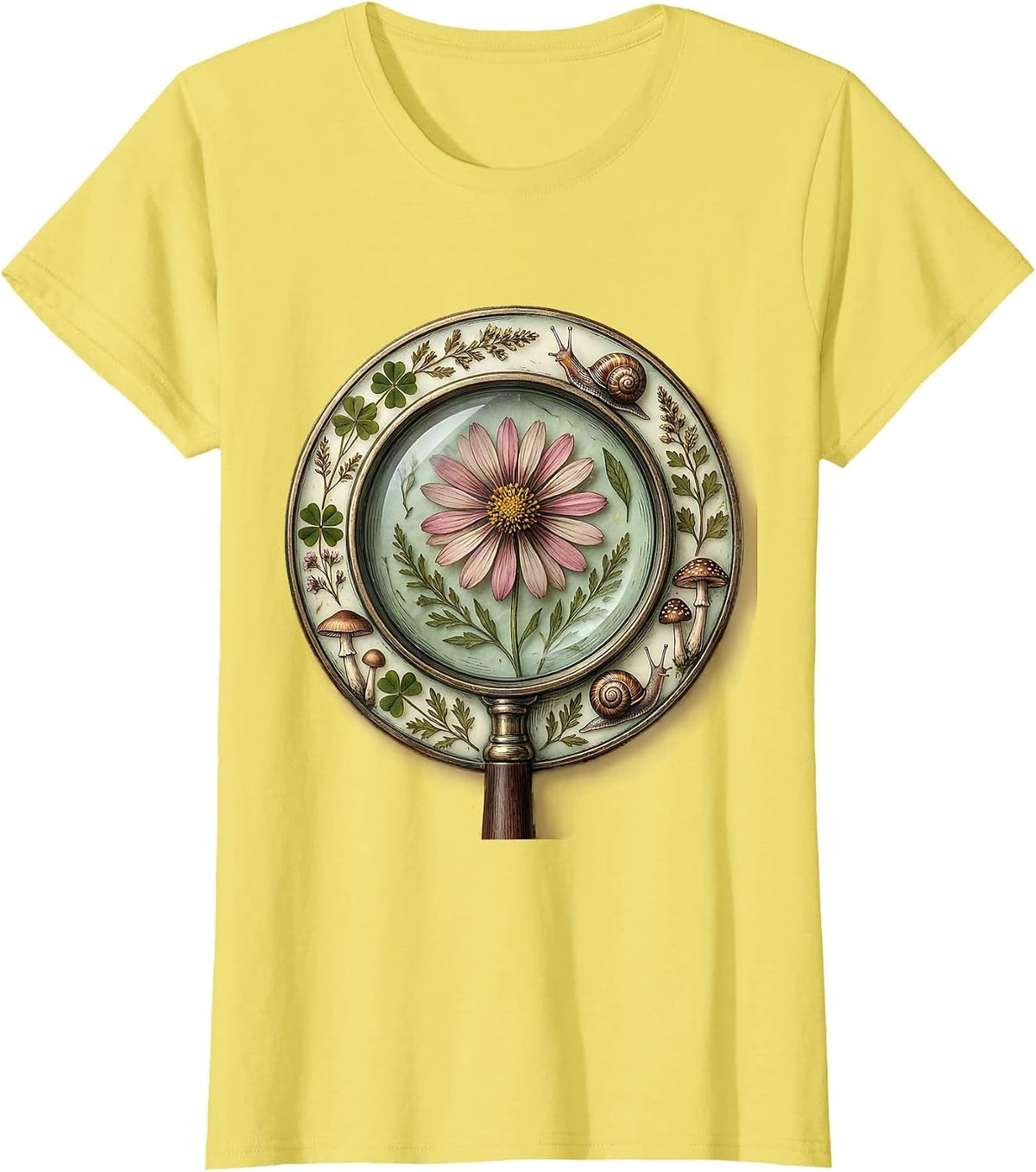 Special Education Teacher Magnifying Glass Flower T-Shirt - Lemon Yellow