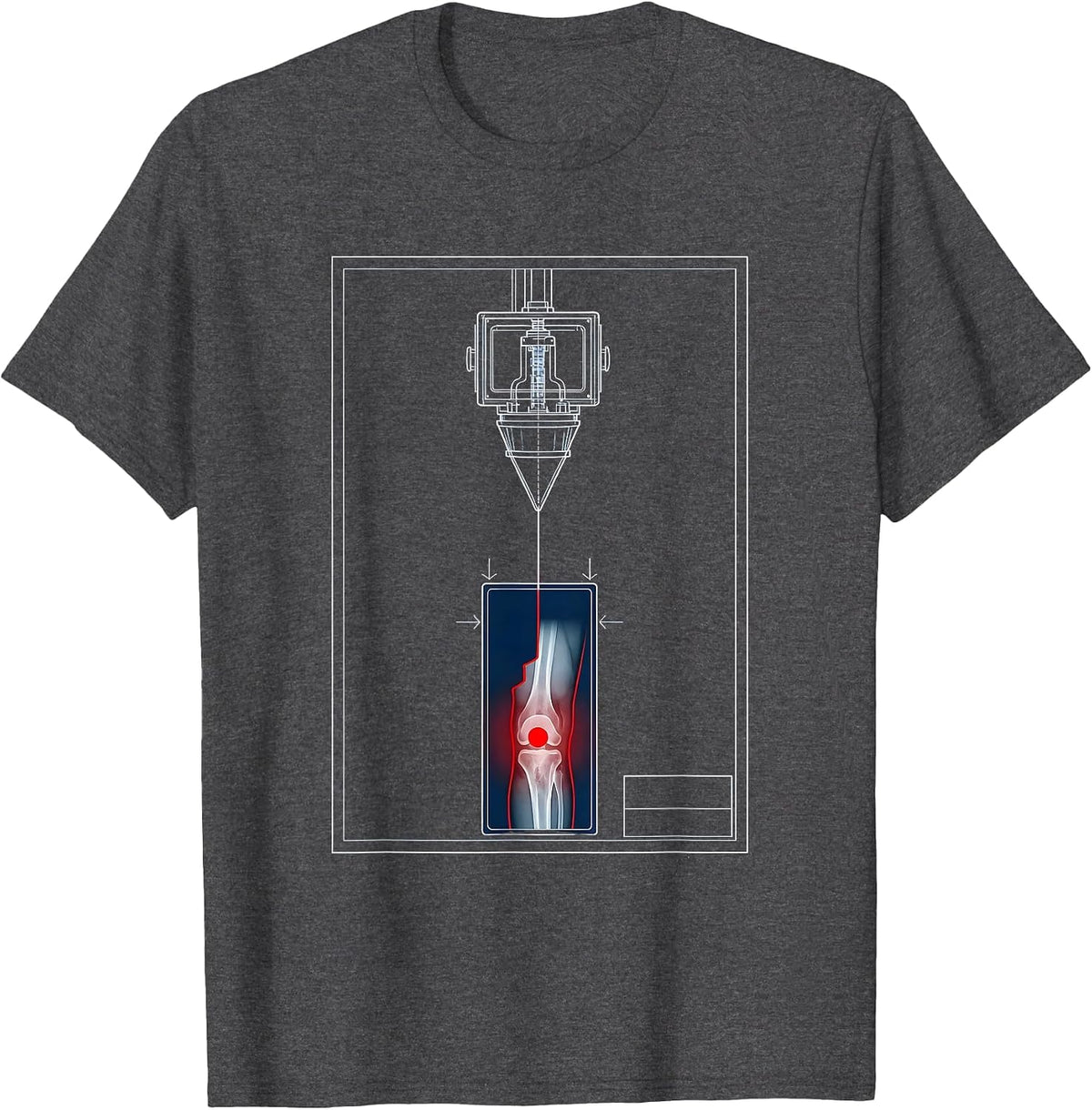 Men's Radiology X-Ray Tech Blueprint Humor Rad Tech Gift T-Shirt - Dark Heather Grey