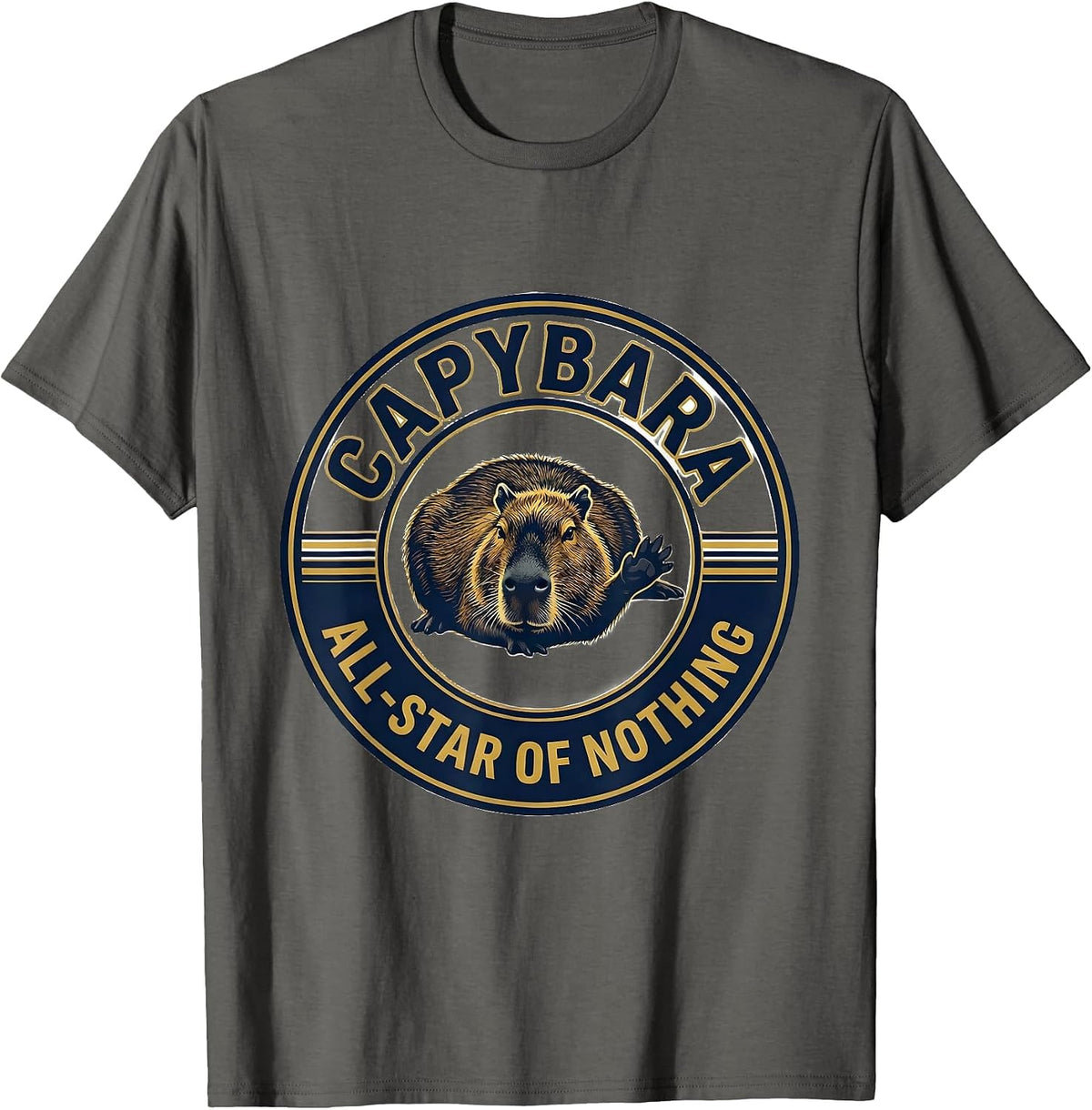 Capybara, All-Star of Nothing Funny Animal Meme Humor T-Shirt - Asphalt Grey