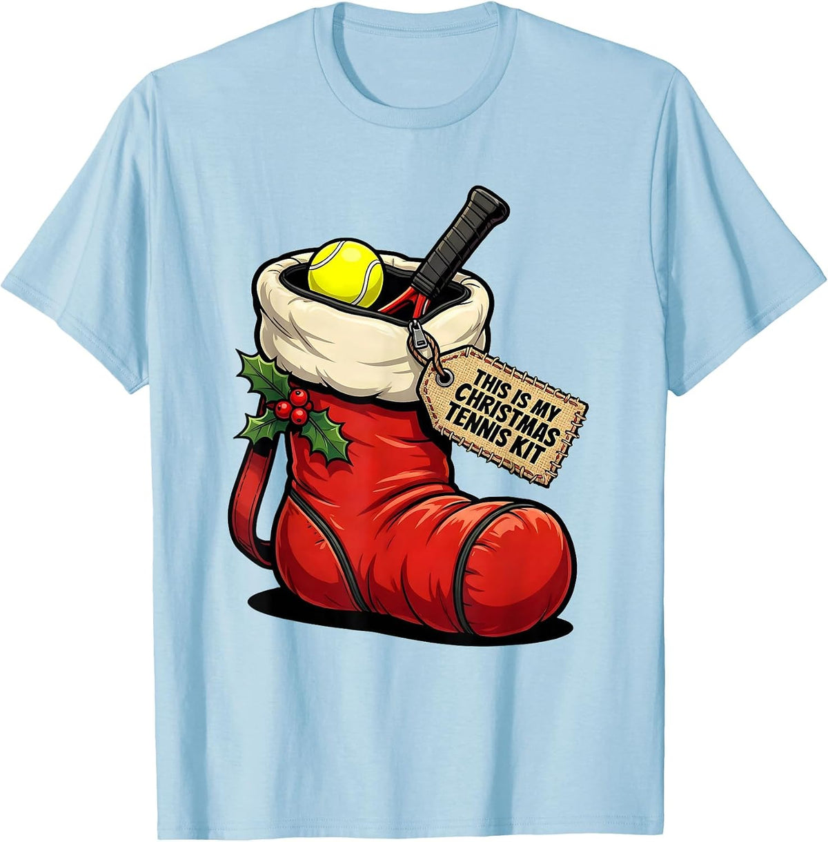 Men's This Is My Christmas Tennis Kit Funny Tennis Player Gift T-Shirt - Baby Blue