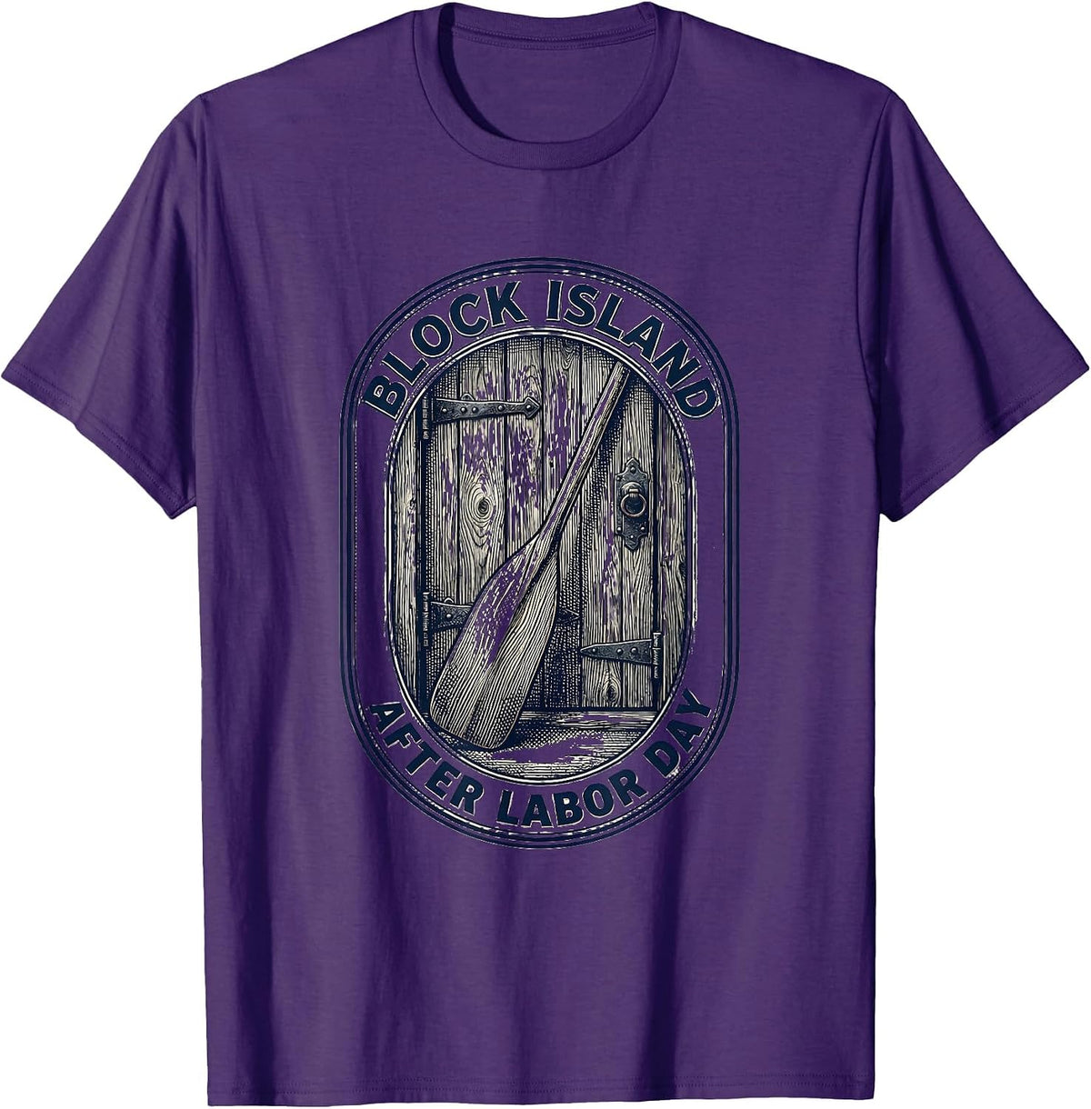 Block Island After Labor Day Vintage Coastal Town Pride T-Shirt - Purple