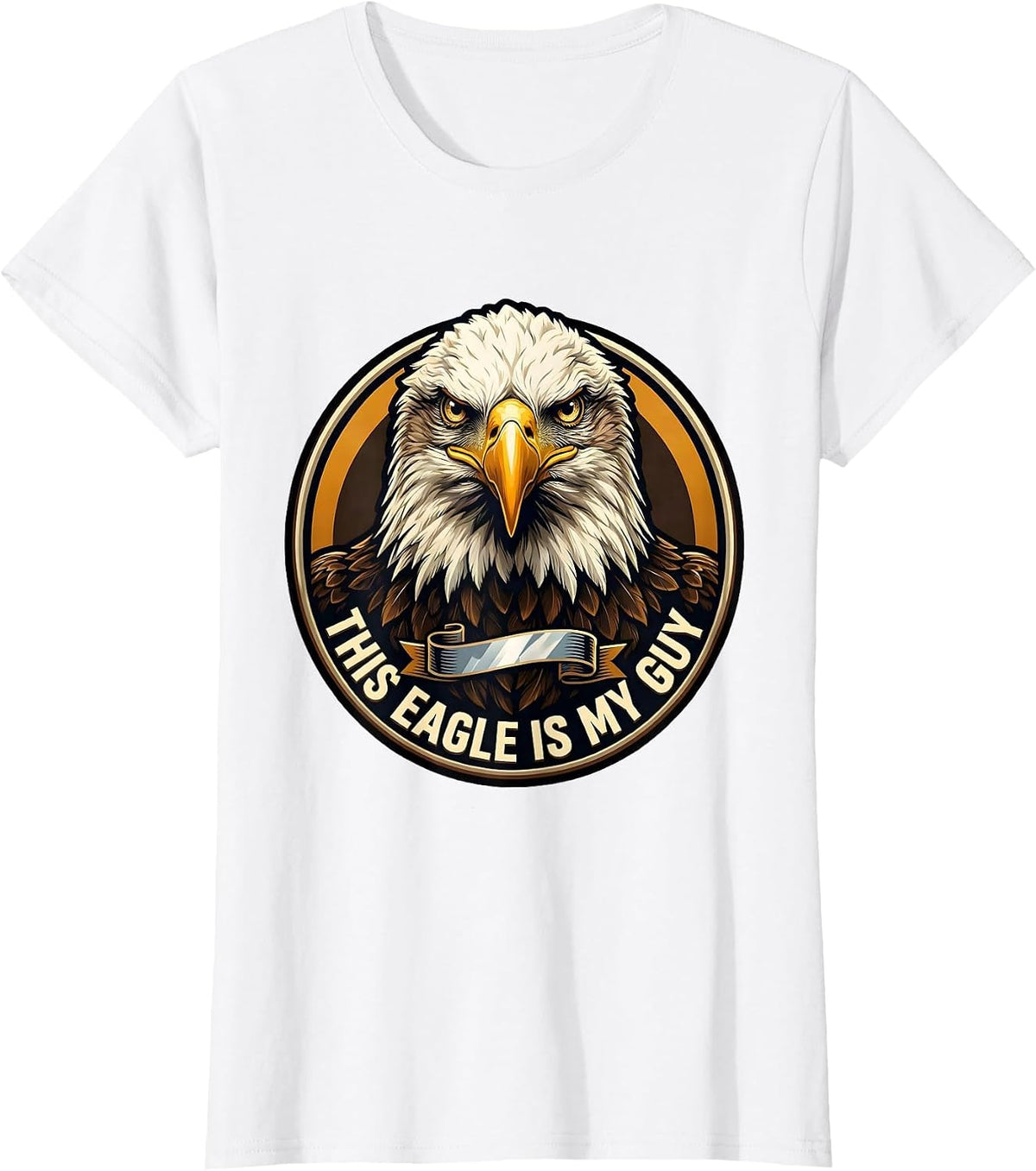 Women's This Eagle Is My Guy Faith Eagle Mascot Christian Humor T-Shirt - White
