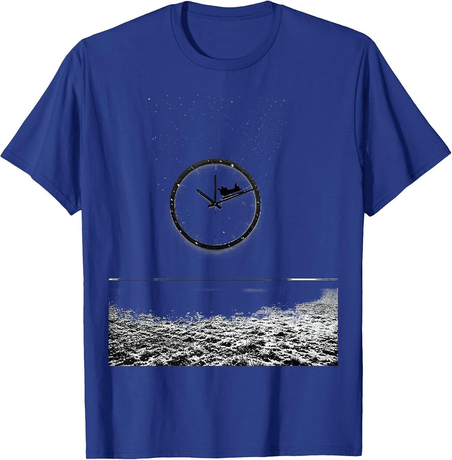 Sled Clock Minimalist Snowmobile Rider Winter Humor T-Shirt - Royal Blue